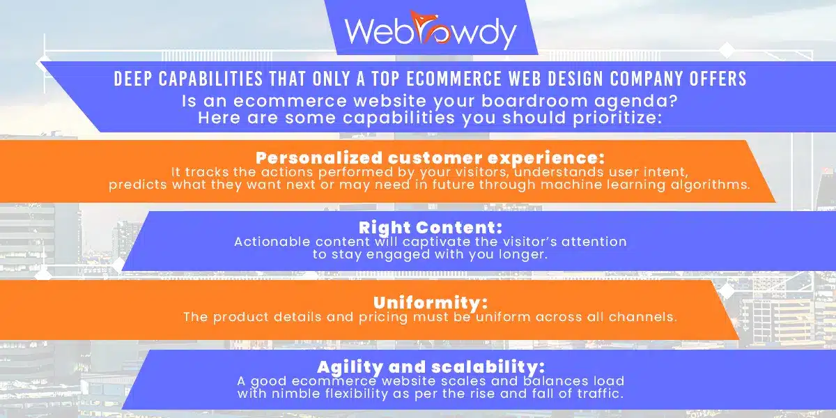 Deep capabilities that only a top eCommerce web design company offers